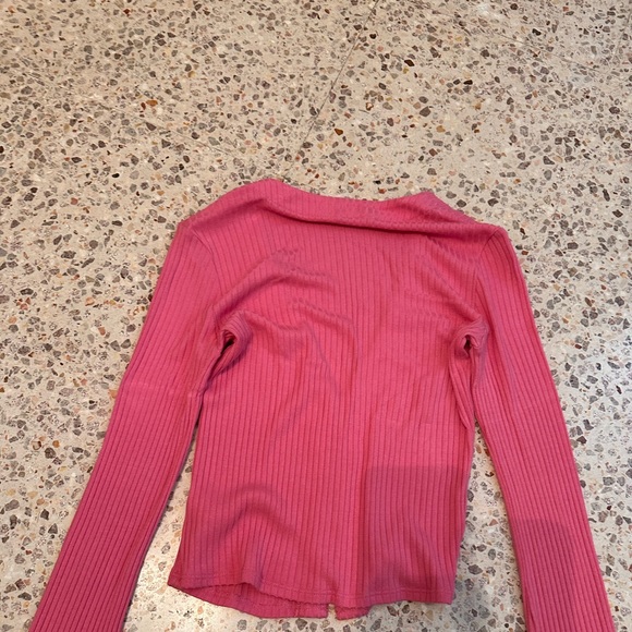 Reformation Pink Ribbed Button-Up Top - Picture 5 of 5